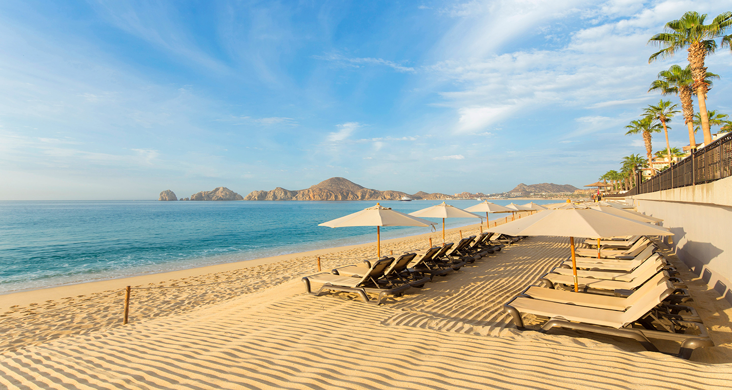 Pristine beach in Cabo San Lucas with Land's End